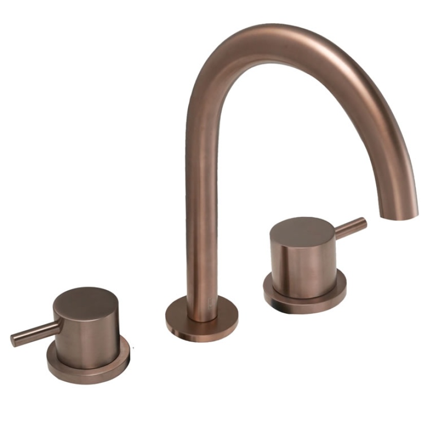 Cutout image of JTP Vos Brushed Bronze Three-Hole Basin Mixer